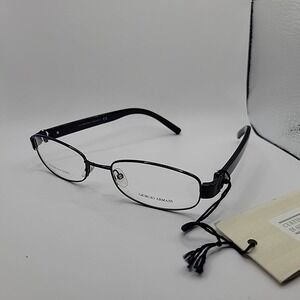 GIORGIO ARMANI‎ GA 309 Ark Black 52-18-130 Eyeglass Frames Stainless ITALY Y171